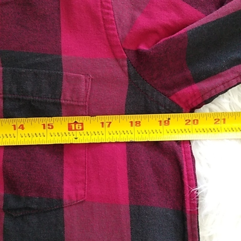 GAP Boyfriend Fit Red & Black Buffalo Check Button Down Shirt Size - M - Picture 14 of 16